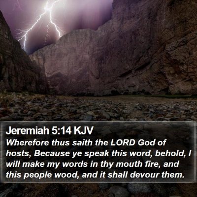 Jeremiah 5:14 KJV Bible Verse Image