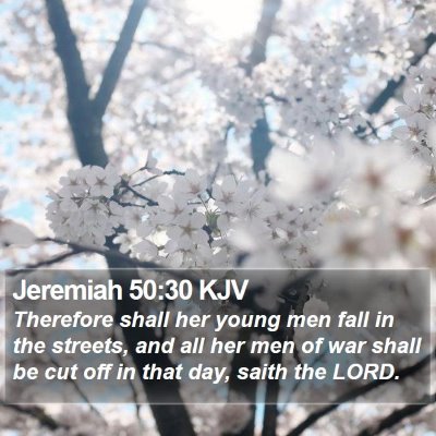 Jeremiah 50:30 KJV Bible Verse Image