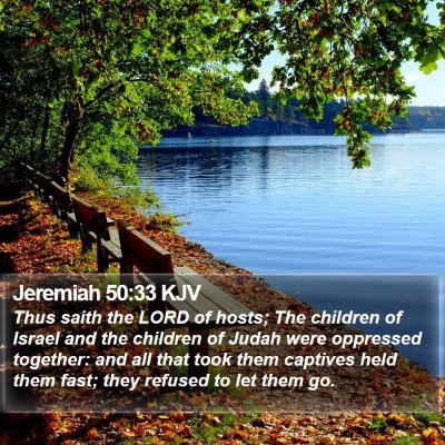 Jeremiah 50:33 KJV Bible Verse Image