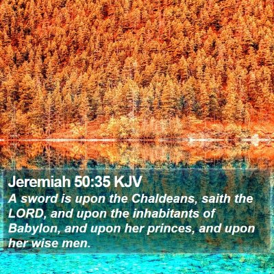 Jeremiah 50:35 KJV Bible Verse Image