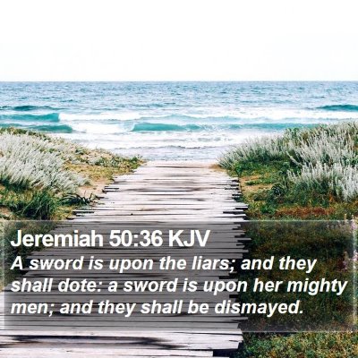 Jeremiah 50:36 KJV Bible Verse Image