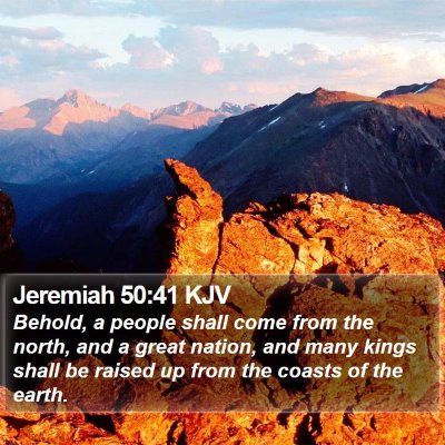 Jeremiah 50:41 KJV Bible Verse Image