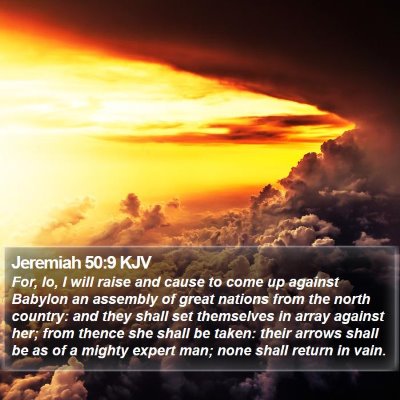 Jeremiah 50:9 KJV Bible Verse Image