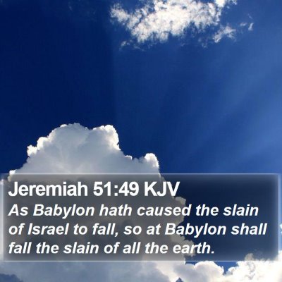 Jeremiah 51:49 KJV Bible Verse Image