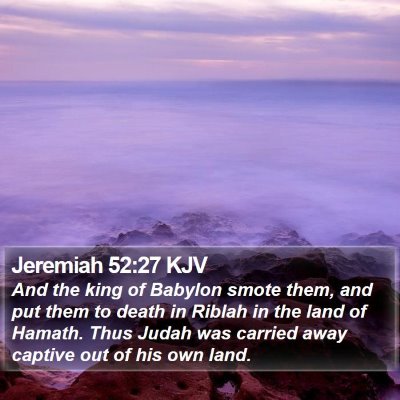 Jeremiah 52:27 KJV Bible Verse Image