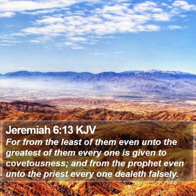 Jeremiah 6:13 KJV Bible Verse Image