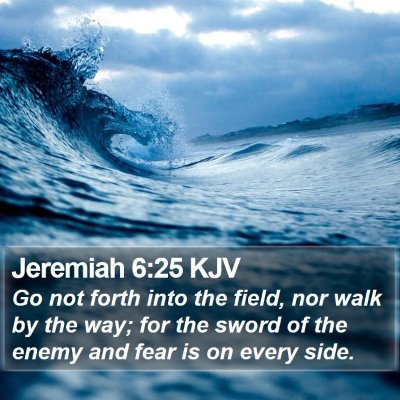 Jeremiah 6:25 KJV Bible Verse Image