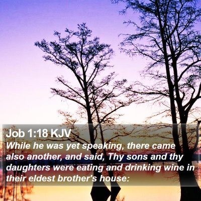 Job 1:18 KJV Bible Verse Image