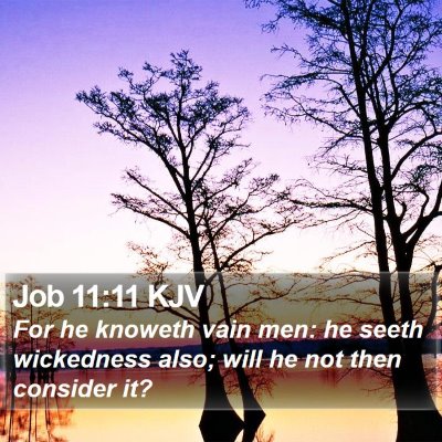 Job 11:11 KJV Bible Verse Image