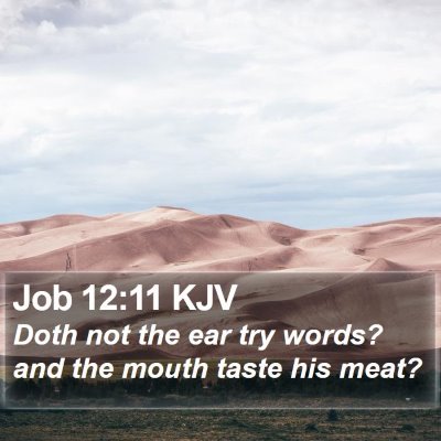 Job 12:11 KJV Bible Verse Image