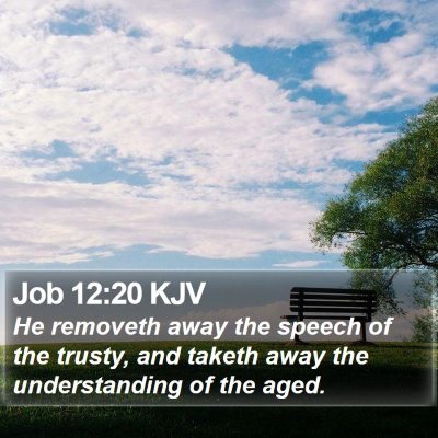 Job 12:20 KJV Bible Verse Image