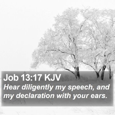 Job 13:17 KJV Bible Verse Image