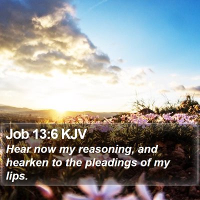 Job 13:6 KJV Bible Verse Image