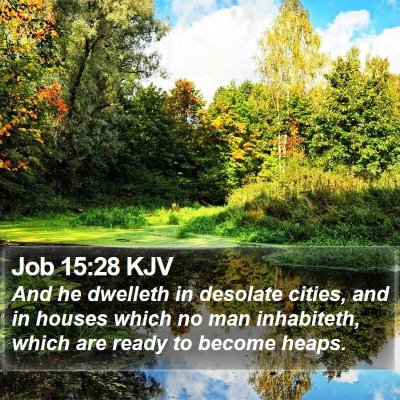 Job 15:28 KJV Bible Verse Image
