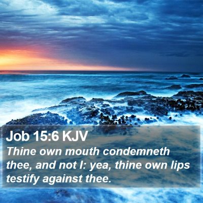 Job 15:6 KJV Bible Verse Image