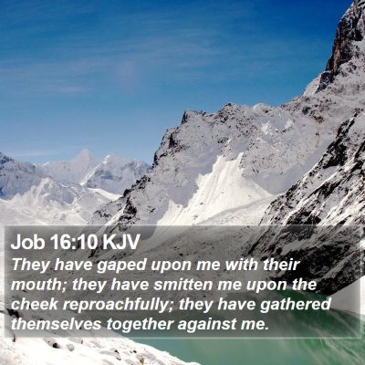 Job 16:10 KJV Bible Verse Image