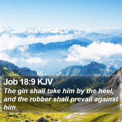 Job 18:9 KJV Bible Verse Image