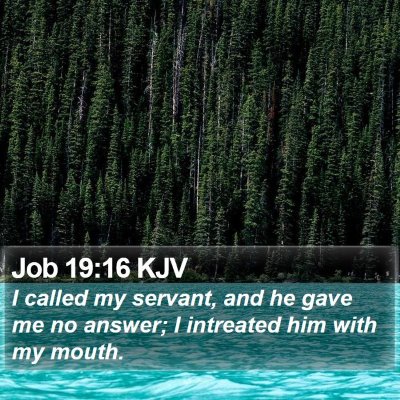 Job 19:16 KJV Bible Verse Image