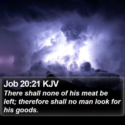 Job 20:21 KJV Bible Verse Image