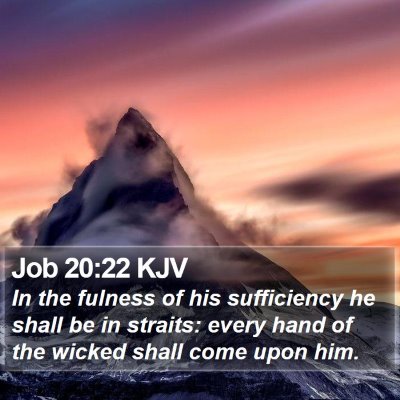 Job 20:22 KJV Bible Verse Image