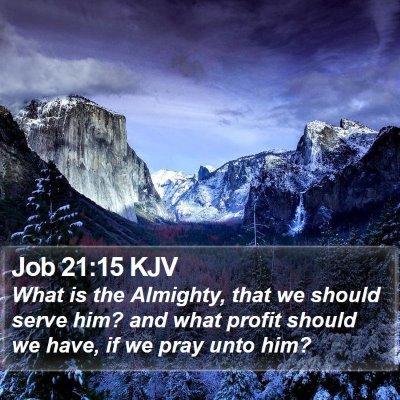 Job 21:15 KJV Bible Verse Image