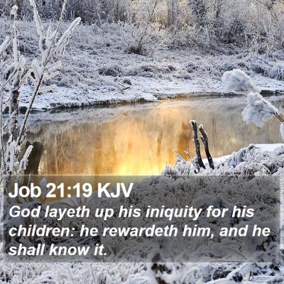 Job 21:19 KJV Bible Verse Image