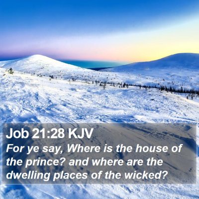 Job 21:28 KJV Bible Verse Image