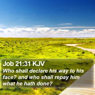 Job 21:31 KJV Bible Verse Image