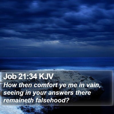 Job 21:34 KJV Bible Verse Image