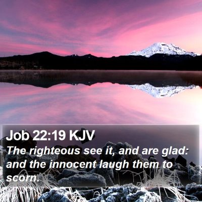 Job 22:19 KJV Bible Verse Image
