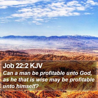 Job 22:2 KJV Bible Verse Image