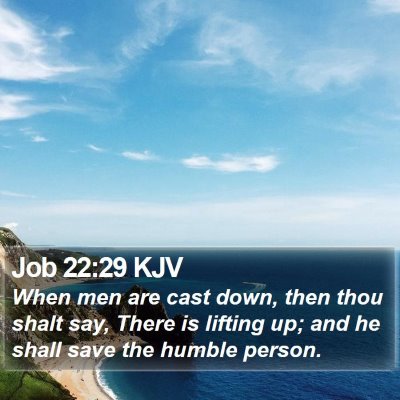 Job 22:29 KJV Bible Verse Image