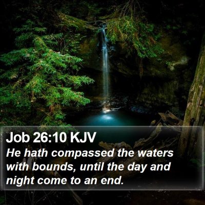 Job 26:10 KJV Bible Verse Image