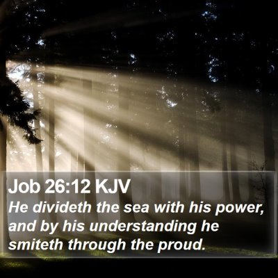 Job 26:12 KJV Bible Verse Image
