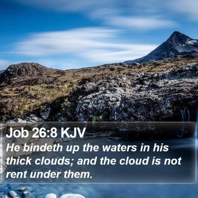 Job 26:8 KJV Bible Verse Image