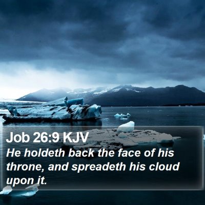 Job 26:9 KJV Bible Verse Image