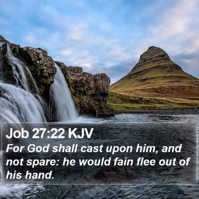 Job 27:22 KJV Bible Verse Image