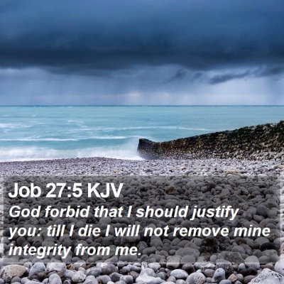 Job 27:5 KJV Bible Verse Image