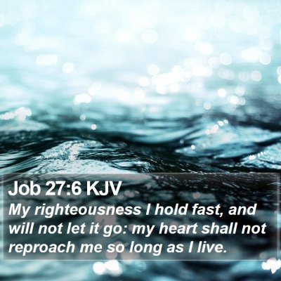 Job 27:6 KJV Bible Verse Image