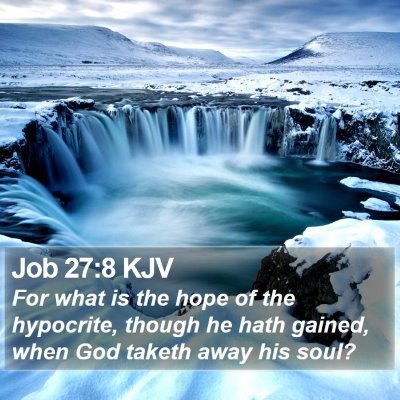 Job 27:8 KJV Bible Verse Image