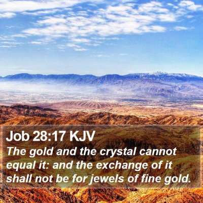 Job 28:17 KJV Bible Verse Image