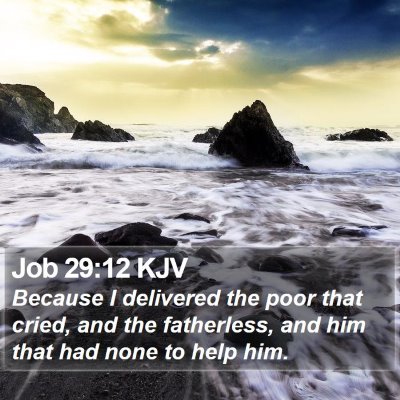 Job 29:12 KJV Bible Verse Image