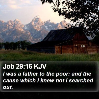 Job 29:16 KJV Bible Verse Image