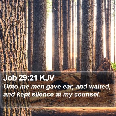 Job 29:21 KJV Bible Verse Image