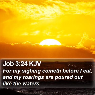 Job 3:24 KJV Bible Verse Image