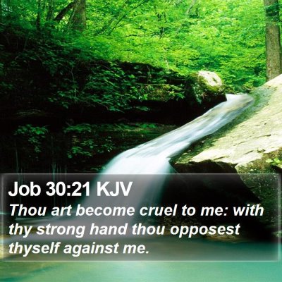 Job 30:21 KJV Bible Verse Image
