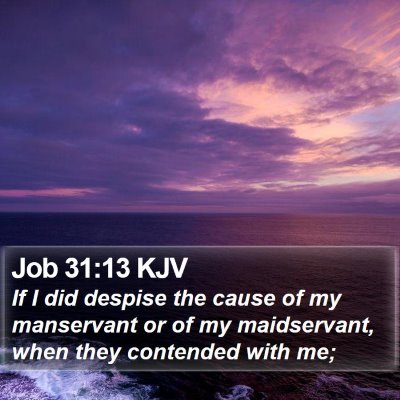 Job 31:13 KJV Bible Verse Image