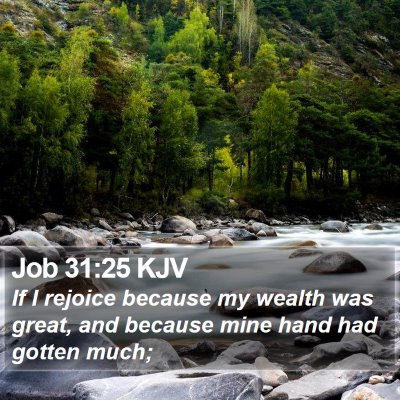 Job 31:25 KJV Bible Verse Image