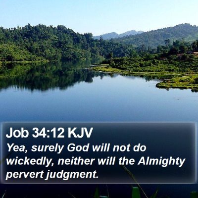 Job 34:12 KJV Bible Verse Image