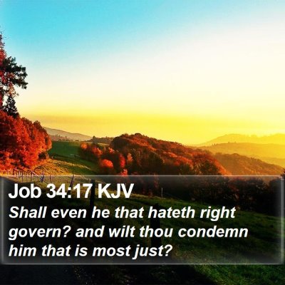 Job 34:17 KJV Bible Verse Image